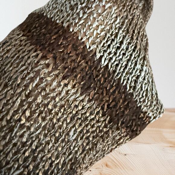 Double U Design Israel Cardigan Sweater Sz L Art to Wear Unique Buttons Silky - Picture 7 of 12